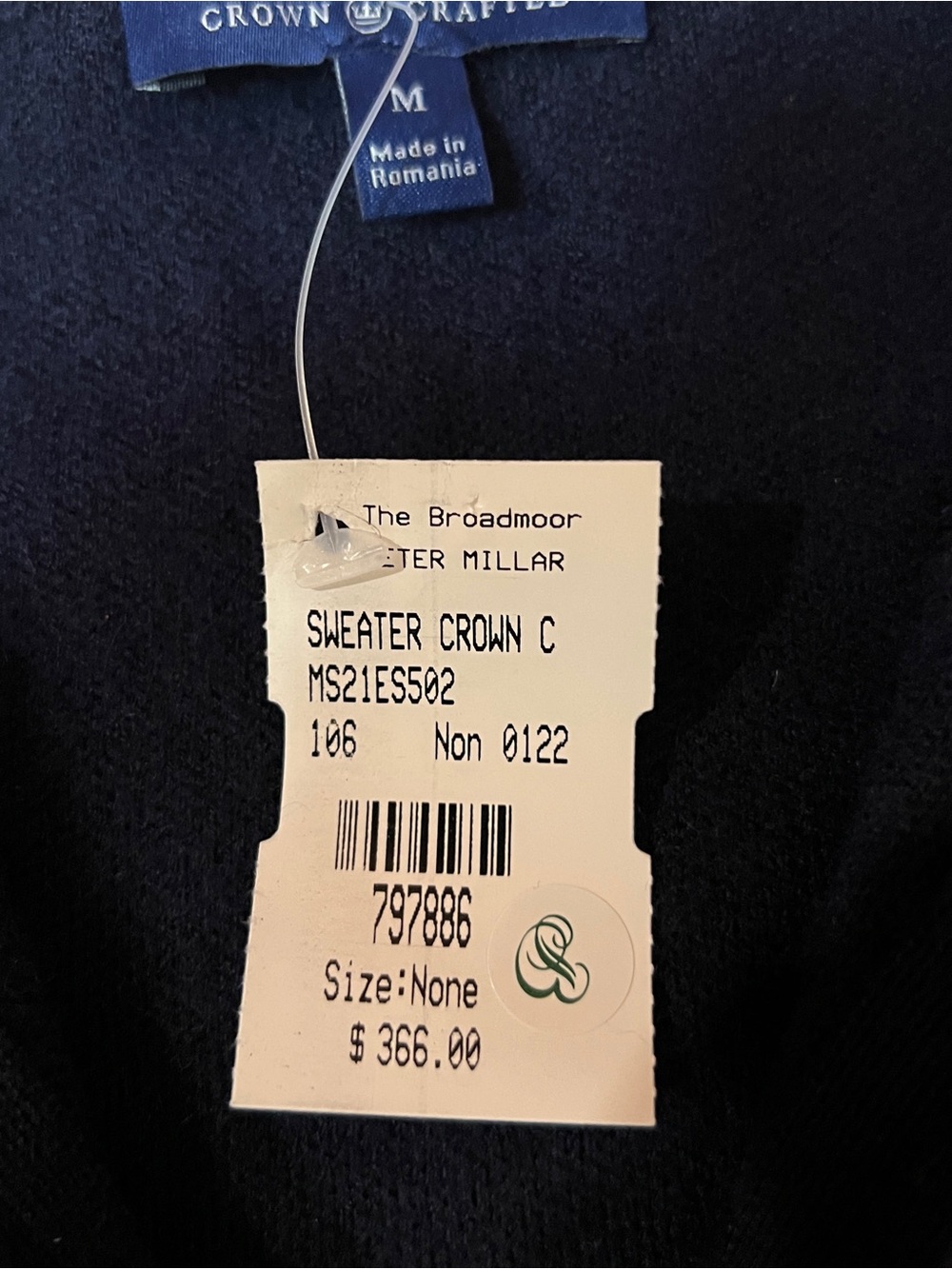 Peter Millar Sweater Mens Medium Navy Blue 1/4 Quarter Zip Cashmere Silk Crown - Picture 3 of 11